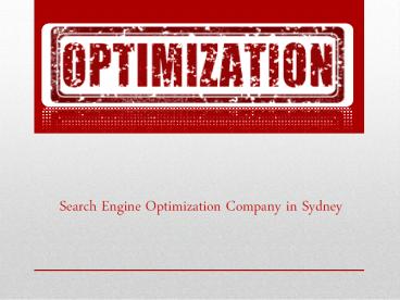 Search Engine Optimization Company in Sydney