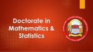 Doctorate in Mathematics & Statistics