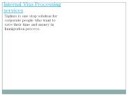 Internal Visa Processing services