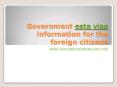 Government esta visa information for the foreign citizens PowerPoint PPT Presentation