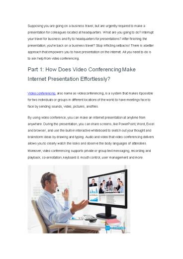 How to Make Internet Presentation Through Video Conferencing