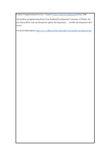 Python Web Development