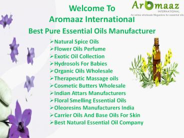 Aromaaz International Is Best Pure Essential Oils Manufacturer