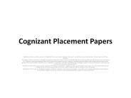 Cognizant Placement Papers