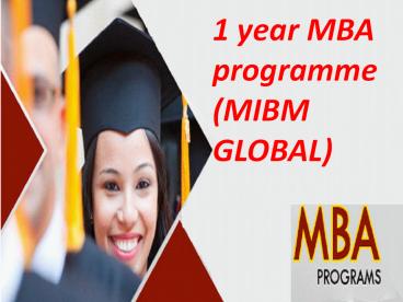 1 year MBA programme