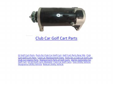 Club Car Golf Cart Parts