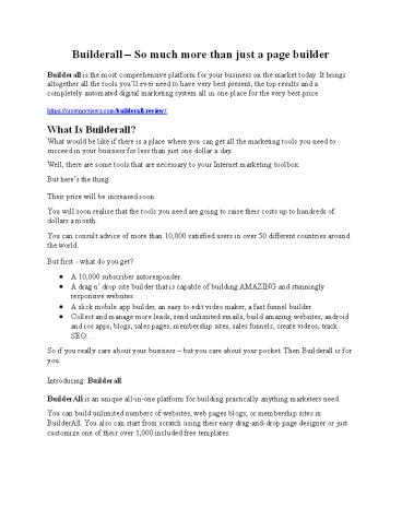 Builderall review and $26,900 bonus - AWESOME!