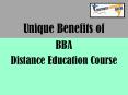 Benefits of BBA distance education PowerPoint PPT Presentation