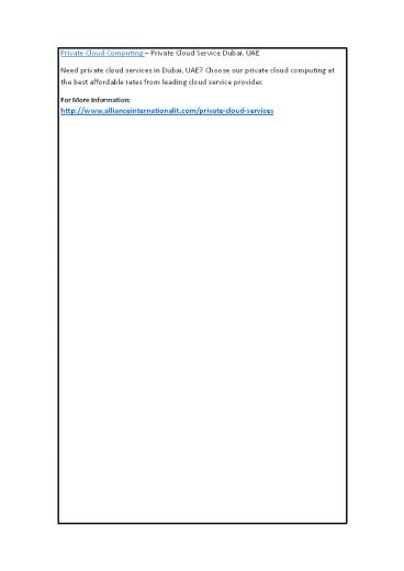 Private Cloud Computing