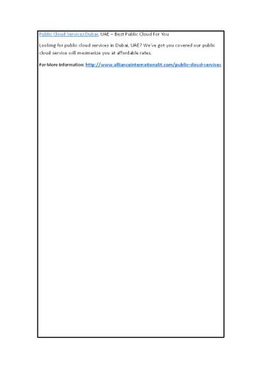 Public Cloud Services Dubai