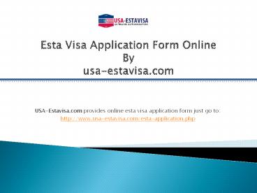 Online Esta Application Form