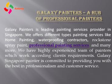 Galaxy Painters – A hub of Professional Painters