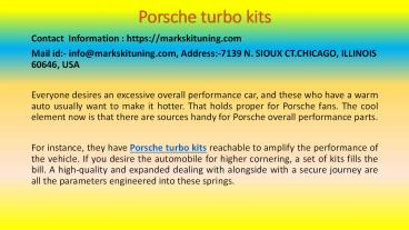 Porsche turbo kits