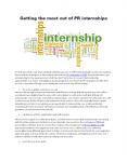 Getting the most out of PR internships PowerPoint PPT Presentation