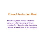 Ethanol Production Plant manufacturers