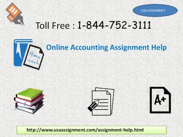 Best Solution Accounting Assignment Help in USA