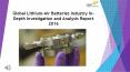 24 Market Reports: Global Lithium-Air Batteries Industry In-Depth Investigation and Analysis Report 2016 PowerPoint PPT Presentation