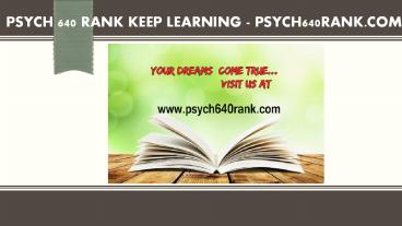 PSYCH 640 RANK Keep Learning /psych640rank.com