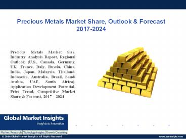 PPT for Precious Metals Market Research Report, 2017 - 2024