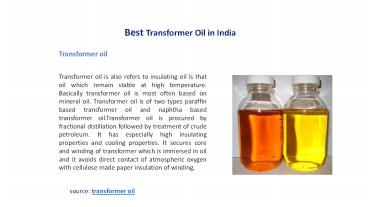 Best transformer oil in India
