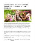 ALLERGY TO CATS, DOGS & OTHER ANIMALS IS A COMMON ALLERGY PROBLEM PowerPoint PPT Presentation