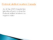 Federal skilled worker  Canada