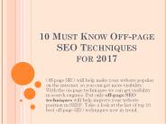 10 Must Know Off-page SEO Techniques for 2017