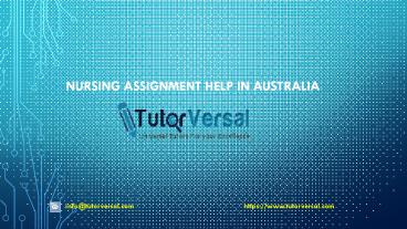 Nursing Assignment Help in Australia - TutorVersal