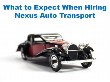 What to Expect When Hiring Nexus Auto Transport