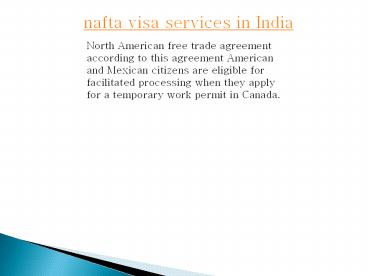 nafta visa services in India