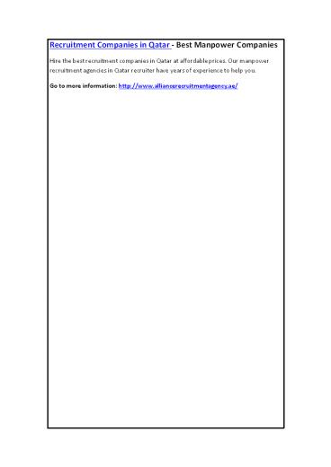 Recruitment Companies in Qatar - Best Manpower Companies