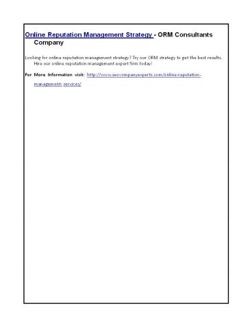 Online Reputation Management Services - ORM Consultants Company (2)