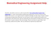 Biomedical Engineering Assignment Help