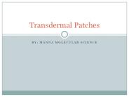 Cannabis Transdermal Patch