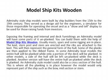 Model Ship Kits Wooden