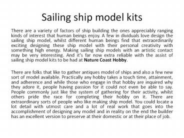 Sailing ship model kits