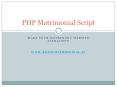 PHP Matrimonial Script PowerPoint PPT Presentation