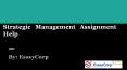 Strategic Management Assignment Help PowerPoint PPT Presentation