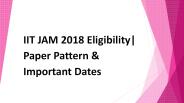IIT JAM 2018 Eligibility| Paper Pattern & Important Dates