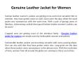 Genuine leather jacket for women PowerPoint PPT Presentation