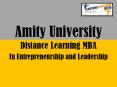 Amity Distance MBA in Entrepreneurship and Leadership