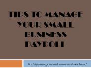 Tips to Manage your Small Business Payroll