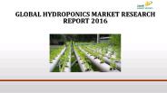 Global hydroponics market research report 2016
