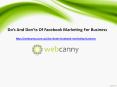 Dos and Donts of Facebook Marketing for Business PowerPoint PPT Presentation