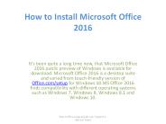 How to Install Microsoft Office 2016