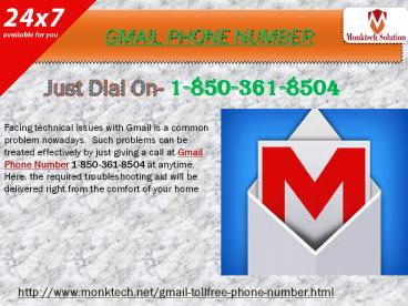 Call On Gmail Phone Number To Recover Your Gmail Password 1-850-361-8504.