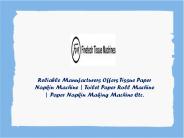 Automatic Paper Napkin Machine Manufacturers