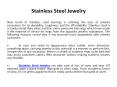 Stainless Steel Jewelry PowerPoint PPT Presentation