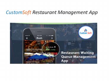 App for Restaurent Management