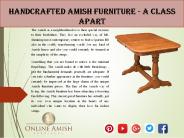 Handcrafted Amish Furniture - A Class Apart